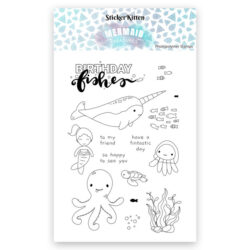 Mermaid Treasures Photopolymer Stamps (Birthday Fishes)