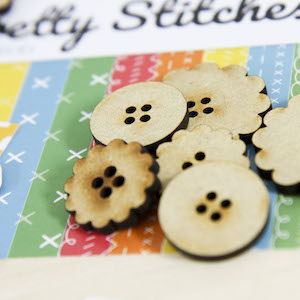 Pretty Stitches Wooden Buttons