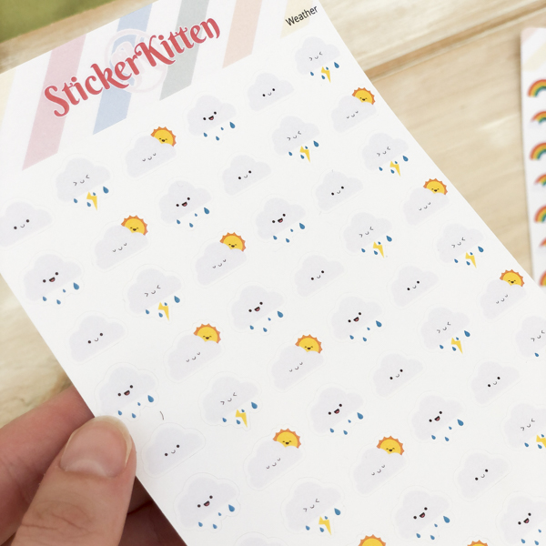 Happy Cloud Stickers Cute Planner Stickers By Stickerkitten Uk
