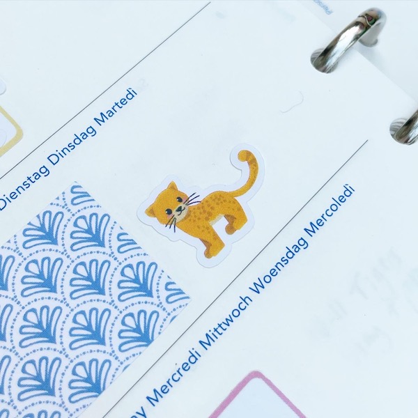 Cute cheetah sticker planner page