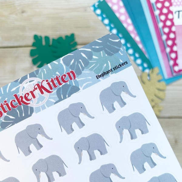Elephant sticker sheet