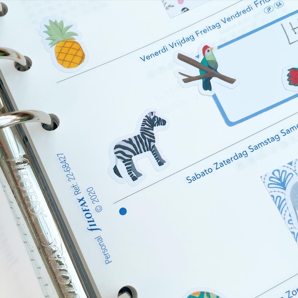 Cute zebra sticker planner page